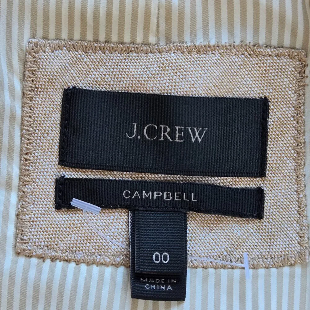 NWOT J. Crew Campbell Linen Blazer 00 - Picture 2 of 10